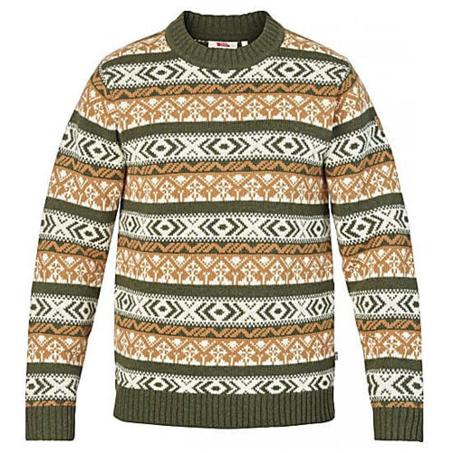 Fjällräven Övik Folk Knit Sweater M Deep Forest