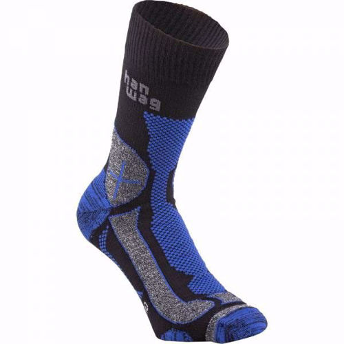 Hanwag Trek Merino Sokker Black/Royal Blue 36-38