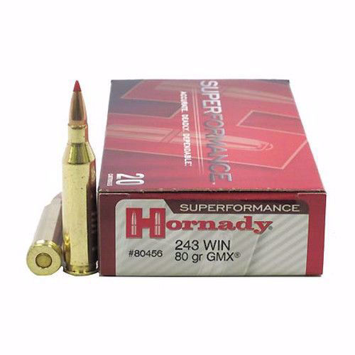 Hornady Ammo 243 Win 80 Gr Gmx Spf