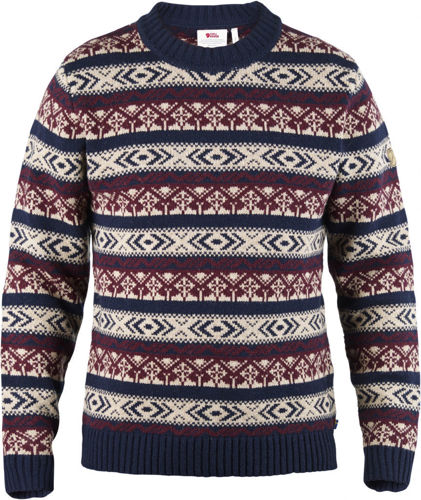 Fjällräven Övik Folk Knit Sweater M Dark Navy