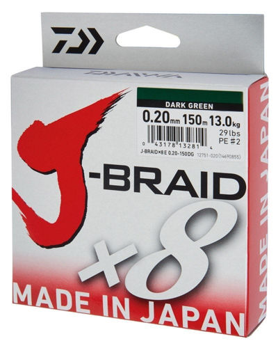 Daiwa J-BRAIDX8 29LB .20MM-150M DG