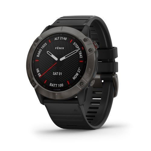 Garmin Fenix 6x sapphire, carbo grey DLC w/black Bnd Gps Watch EMEA