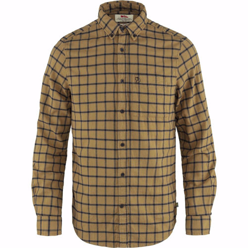 Fjällräven Övik Flannel Shirt M Buckwheat Brown - Dark Navy