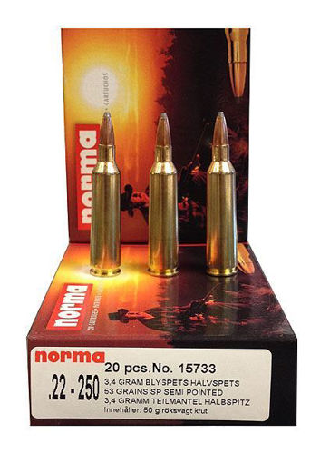 Norma Blyspiss 22-250 REM 3,4 g / 53 gr