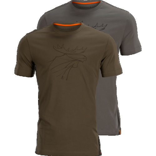 Härkila Graphic T-Shirt 2-pack Willow Green/Grey