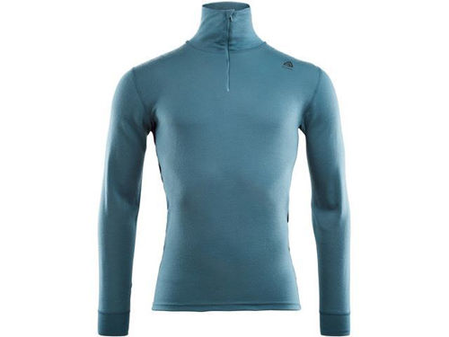 Aclima WarmWool Mock Neck shirt, Man Tapestry/ Jet Black