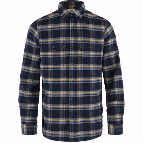 Fjällräven Övik Heavy Flannel Shirt M Dark Navy-Buckwheat Brown
