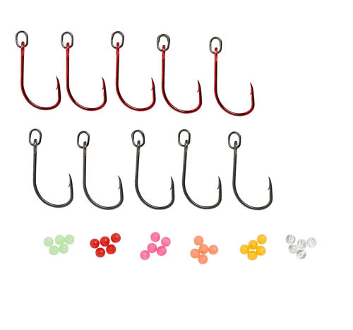Savage Gear S1 Single Hook 3/0 Red & DG Kit 10pcs